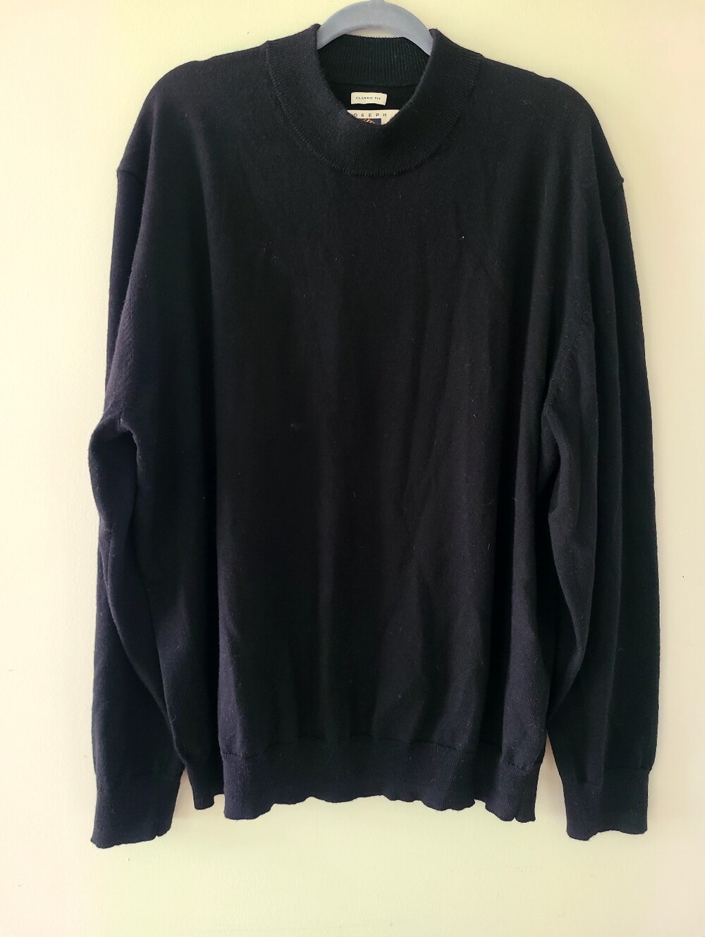 Joseph Abboud Merino Wool Blend Black Crewneck Sweater 2X Classic Fit